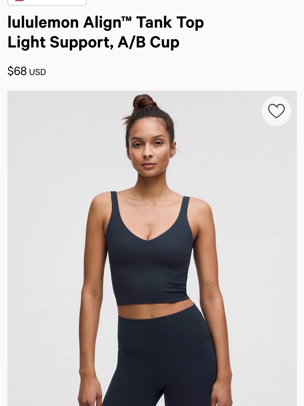 lululemon athletica Align™ Tank Crop Top - Black